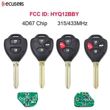 FCC ID: HYQ12BBY 2/3/4 Knoppen Afstandsbediening Auto Sleutel fob-315/433 mhz met 4D67-Chip In voor Toyota RAV4 Corolla Hilux MDL B42TA