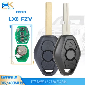 KEYECU LX8 FZV EWS 315MHz/433MHz ID44 Vervanging voor BMW 3 5 7 E38 E39 E46 Remote Key Fob HU92/HU58 (Oplaadbare Batterij )
