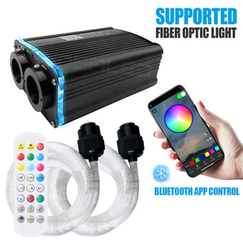 Slimme APP RGBW LED Fiber Optic Motor Driver dubbele hoofd lichtbron met een Bluetooth APP Controller voor alle soorten Glasvezel