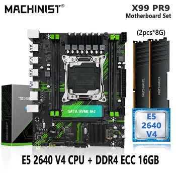 MACHINIST Pr9 X99 Moederbord Set LGA2011-3 Kit-Xeon E5-2640 V4 CPU Processor 16G(2x8G) DDR4 2133mhz RAM Geheugen Nvme M. 2 M-ATX