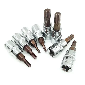 1 Pc Torx Bit Hex Socket Druk Schroevendraaier T10, T25 T27 T30 T40 1Pcs T8 6.35 mm /1/4 Inch T8-T40 Batch Tools Accessoires