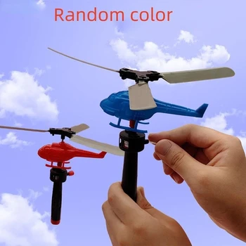 Luchtvaart Model Copter Handvat Pull Lijn Helikopter Vlak Buiten Speelgoed voor de Kinderen Spelen Drone Koord Vliegtuig Kinderen Gift van de Dag