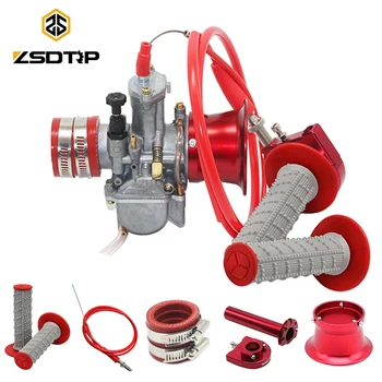 ZSDTRP 21 24 26 28 30 32 34 MM Motorfiets PWK Tuning Vermogen Carburateur+Gas handvatten+Kabel+Handgrepen+luchtfilter Cup+Adapter