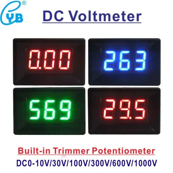 YB21 DC DC Voltmeter 0-10V 0-30V 0-100 0-300V 0-600V Mini Voltage Meter 3-Draads 0.36