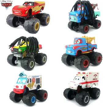 1:55 Disney Pixar Cars Grote Voeten Lang Haar Mater Ambulance Auto Speelgoed Bliksem McQueen Metalen Die-Cast Auto Speelgoed Kinderen Verjaardagscadeau