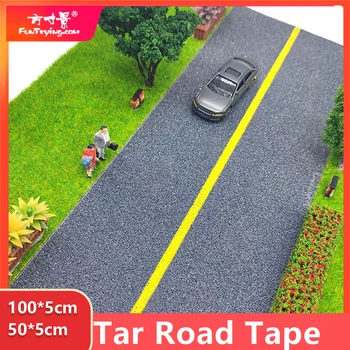 100*5cm Model Interstate Road Modellen Sticker Tape met Lijm Terug Grijs Teer Road Railway Landschap Modellering Land Weg