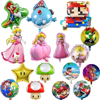 Het Spel Super Mario Princess Peach Folie Ballon Mario Birthday Party Decoratie Super Broer Partij Levert Douche Van De Baby
