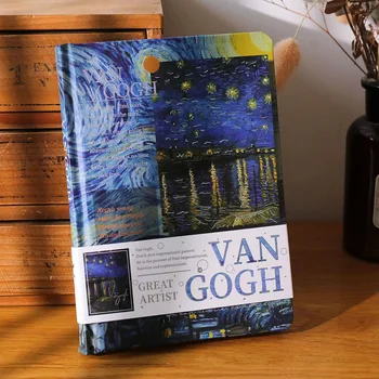 Van Gogh / Monet Schilderij Series Notebook Kleur Pagina Illustratie Hardcover Mooie Dagboek Student Kladblok