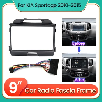 9inch Auto Radio Fascia Frame Voor KIA Sportage 2010 2011 2012 2013 2014 2015 2016 Optionele Kabel Dash Montage Paneel Kit