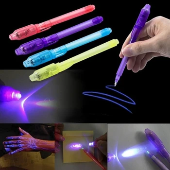 Lichtgevende Licht Onzichtbare Inkt Pen-Markeerstift-Tekening Geheim Leren Magische Pen voor Kinderen feestartikelen Ideeën Gaven Nieuwigheid Speelgoed