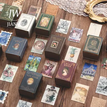 JIANWU 100 Vellen Kleine Collectie Boeken Serie Vintage Mini-Kaart Materiaal Papier Creatieve DOE-Junk Journal Collage Briefpapier