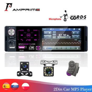 AMPrime Autoradio autoradio 1 din touch screen auto audio Microfoon RDS stereo bluetooth rear view camera-usb-aux-speler