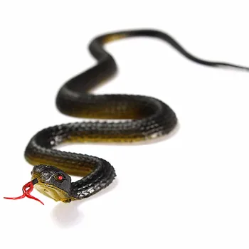 Zwart en geel slang simulatie slang nep slang kleine slang zacht rubber slang plastic hele enge speelgoed