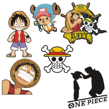 Anime ONE PIECE Sticker Cartoon Auto Decoratie Reflecterende Sticker Monkey D Luffy Roronoa Zoro Tony Helm Sticker kinderspeelgoed