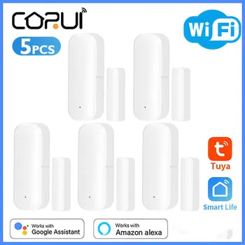 CoRui Tuya WiFi/Zigbee Smart Deursensor Deur Open / Gesloten Detectoren Huis Alarm Compatibel Alexa Google Startpagina Smart Life App