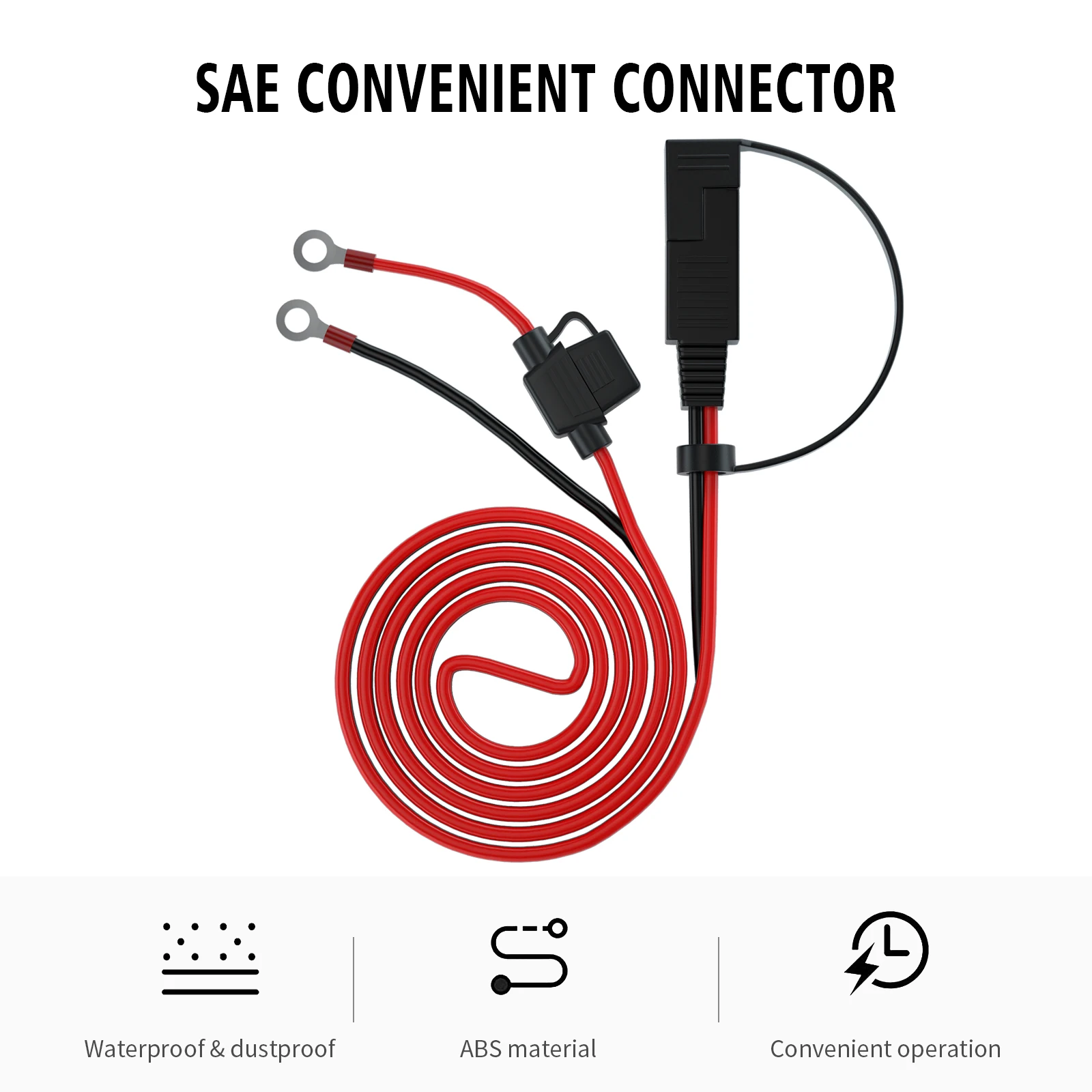 12V-Ring Terminal SAE O-Ring Connector verlengkabel Kabel-4FT Batterij Lader van de Auto-Motor is een Snelle Verbinding Draad