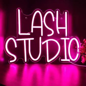 Lash Studio Teken van het Neon LED Licht Schoonheid Muur Decor Voor Lady Wimpers Beauty Salon, Nail Shop Kamer Slaapkamer Decoratie