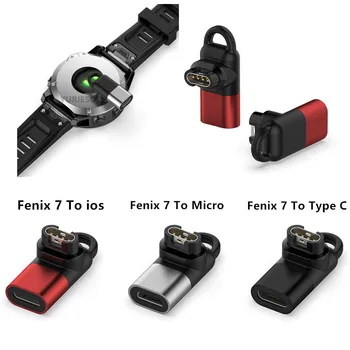 Type C - /Micro - /ios-USB Female naar 4-pins Adapter voor Garmin Fenix 7/6/5 instinct 2S Venu 2 plus EPIX Horloge Opladen Converter