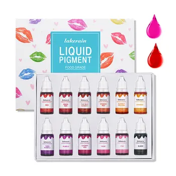 12pcs /veel Vloeibaar Pigment voor lipgloss Diy Kleurstoffen Kleuren Instellen Kleurstoffen voor Plasticine Water Olie voor Tweeërlei Gebruik