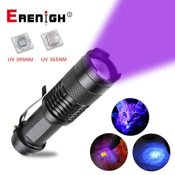 395nm 365nm LED UV Zaklamp Ultraviolet Zaklamp Inzoombare Mini Linterna UV-Licht Huisdier Urine Vlekken Detector Schorpioen Jacht