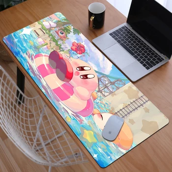 Kawaii Cartoon Kirby ' S Gamer Mouse Pad Xxl Bureau Protector Gaming Laptops Toetsenbord Mat Pc Accessoires Deskmat Mousepad Anime Matten