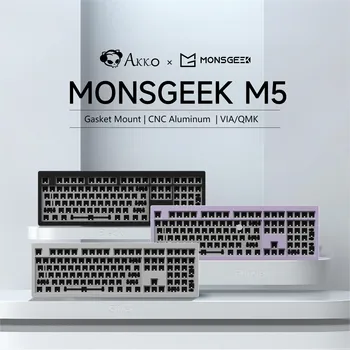 Akko MONSGEEK M5 DIY Kit Volledige Grootte RGB-Hot-swap op het Zuiden Barebone Mechanische CNC Aluminium Toetsenbord Kit VIA/QMK Pakking-Mount