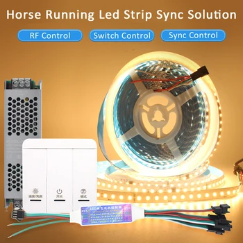 DC24V WS2811 Horse Racing Stromend Water LED Strip Licht 10M 20M Terugstroming Lint Reflux Lamp met RF-Smart Sync Switch Controller