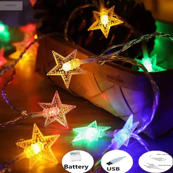 USB/Accu 3M/5M/10M Star Light LED-Slinger Fee String Lamp Outdoor kerstvakantie Bruiloft Lichten Kamer Decoratie