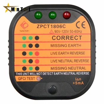 EU-UK ONS Stopcontact Tester Detector Circuit Polariteit Spanning Sluit de Stroomonderbreker van Ground Zero Line-Schakelaar voor Electtrical Tools