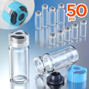 penicilline fles glazen fles met rubber stop en anti-sheft gesp 3 ml, 5 ml, 7ml,10ml, 15ml, 20ml,25ml,30ml potten