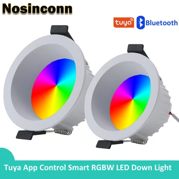Inbouwspots Plafond LED Ronde 10W 15W Inbouw LED Spots Tuya Smart Control Woonkamer Verlichting RGBW Veranderlijke Kleur