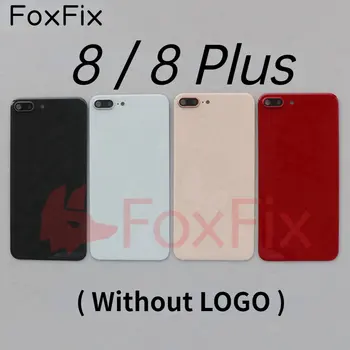 FoxFix Zonder Logo Achterkant Glas Vervangen Voor de iPhone 8 / 8 Plus Batterij Cover Achterkant van de Behuizing Deur Geval Met Camera Lens Onderdelen