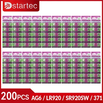DStartec 200PCS 370 371 SR920SW L920 LR69 G6A 371A LR920 AG6 1.55 V Alkaline Knop knoopcel Horloge Batterij; 100% Veilig, Geen Kwik