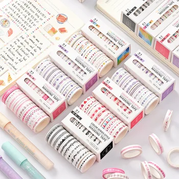 20pcs/pack Multi-kleur Washi Tape Scrapbooking Decoratieve Zelfklevende Tapes Papier School Briefpapier Sticker