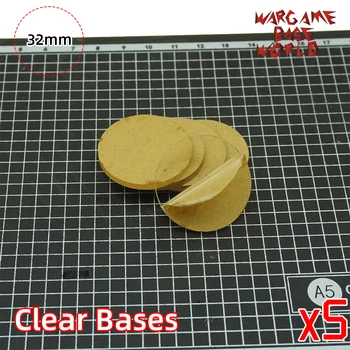 Wargame Base Wereld - TRANSPARANT / CLEAR GRONDSLAGEN voor Miniaturen - 32mm duidelijk bases