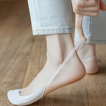 1Pair Nieuwe Zomer Onzichtbare Sling Sokken Vrouwen Ijs Zijde Halve Meter van No-Show Low Cut Boot Sokken