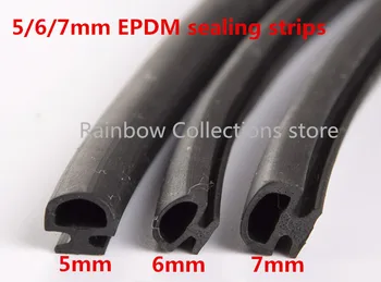 5/6/7mm EPDM breedte van de Bodem afdichting-strips brug aluminium deur/venster in een afgesloten plastic strips energiebesparende ramen en deuren