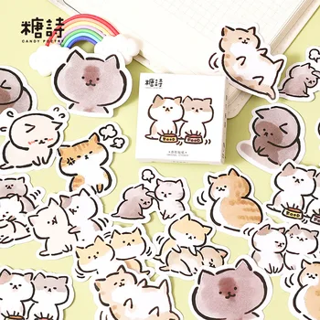 45 Stuks Katten Familie Stickers Voor Scrapbooking Dagboek Planner Album Telefoon Geval Card Making Laptop
