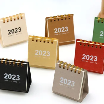 2023 Eenvoudige Effen Kleur Mini-Desktop Papier Eenvoudige Agenda Dual Dagelijkse Planner Tabel Planner Jaarlijkse Agenda Organizer Van Bureau