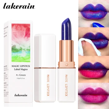 lakerain 6 Kleuren Magische Lippenstift Blue Rose Lip de Temperatuur van Kleur Veranderende Natuurlijke Langdurige Waterdichte Cosmetica, Lipstick
