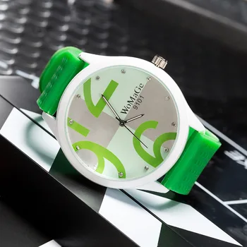 Womage Horloge Vrouwen Green Fashion Horloges Groot Aantal Quartz Horloges Vrouwen Dames Gilrs Siliconen sporthorloges reloj mujer