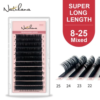 NATUHANA 8-25mm Mix Lengte Valse Wimper Extension Individuele Synthetische Mink Verlenging van de Wimpers Normale Wimpers voor Make-up Tool