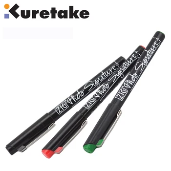 ZIG Kuretake Foto Handtekening Pen 2.0 mm Borstel Pen Set Van 5 Kleuren waterbestendig, Licht-Resistente Japan