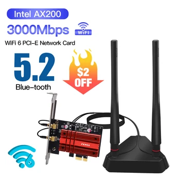 AX200 Wi-Fi-6 Bluetooth 5.2 Netwerk Wifi-Draadloos 3000Mbps PCIe Dual-Band Adapter 802.11 ac/ax 2.4 G 5G Desktop PC