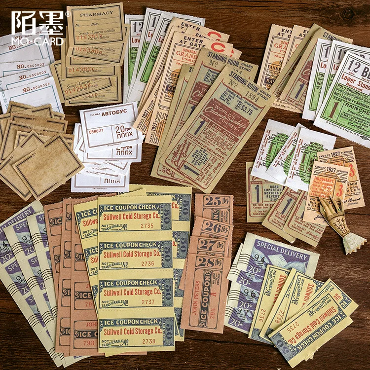 1set/1 lot Memo Pads Materiaal Papier Antieke noten Vintage Junk Journal Scrapbooking Kaarten Retro Achtergrond Decoratie Papier