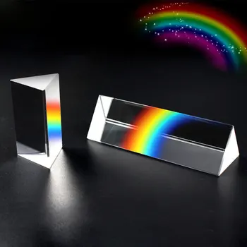 Driehoekige Prisma Prisma-Regenboog Kristal Fotografische Natuurkunde Licht Experiment