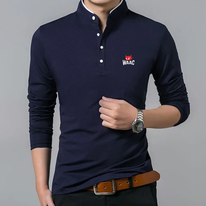 2023 Nieuwe men ' s Golf met Lange Mouwen T-shirt Klassiek Massief Youth Fashion Business Casual heren POLO Shirt