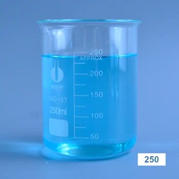 250 ml Bekerglas Laag model Chemie Laboratorium Borosilicaat Glas Transparant Beker Verdikt met uitloop 1PC