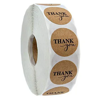 50 Etiketten per wad Ronde Natuurlijke Kraft Dank Je Sticker zegel labes met de Hand Gemaakt Met Liefde Sticker Papier Briefpapier sticker 1 inch