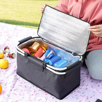 Extra Grote Koeler Koeling Koel Zak Doos Picknick op de Camping Eten Ijs, Drinken, Lunch, BBQ-Maaltijd Zip Pack Bento Box opbergmanden
